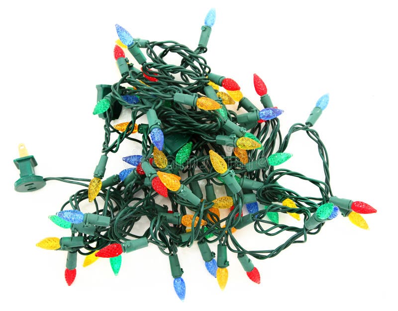 Tangled LED Christmas Lights stock photo
