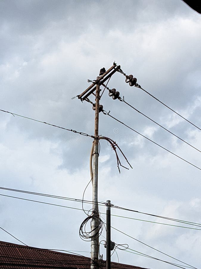 Tangled Wires at Electric Tower Stock Image Image of tangled