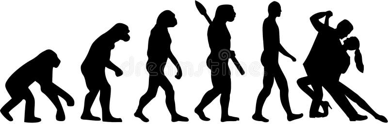 Tango dancing couple evolution royalty free illustration