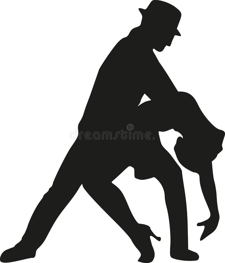 Tango dancing couple royalty free illustration