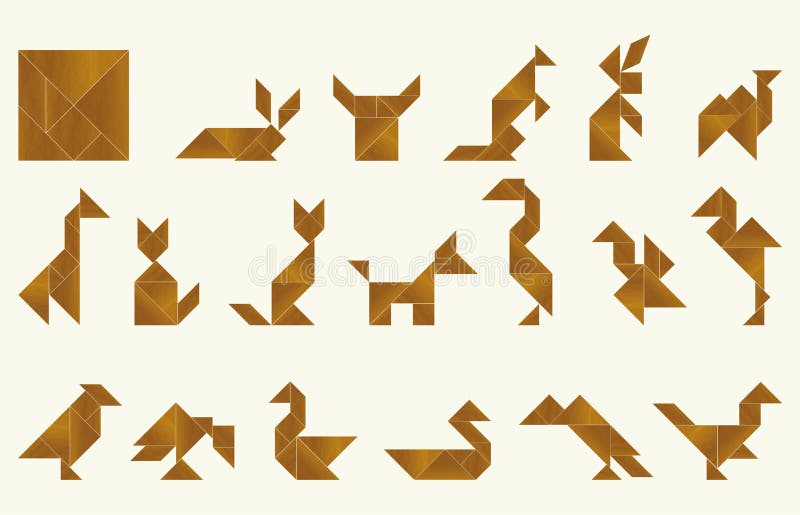 Tangram, Fauna - Cdr Format Stock Vector - Illustration of animals, shapes:  32229134