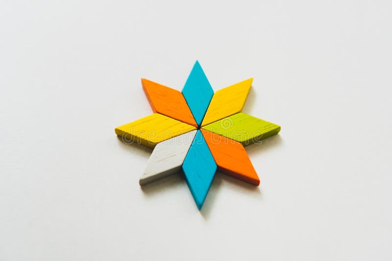 Tangram puzzle star shape use for education concept. Tangram puzzle star shape use for education and creative concept royalty free stock photo Tangram puzzle star shape use for education concept. Tangram puzzle star shape use for education and creative concept royalty free stock photo