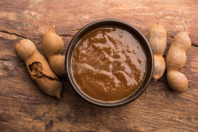 Tangy Tamarind Puree or Imli Paste Stock Photo Image of homemade