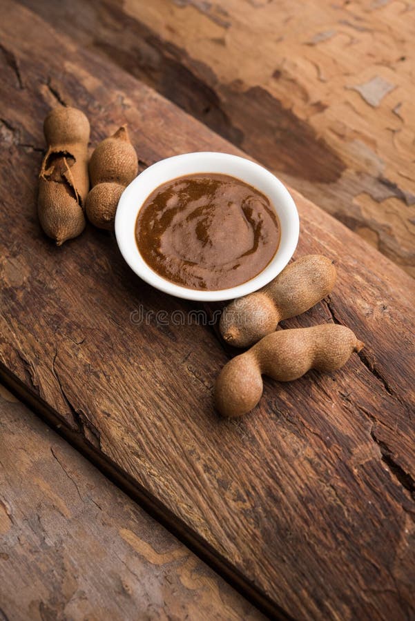 Tangy Tamarind Puree or Imli Paste Stock Image Image of fruit