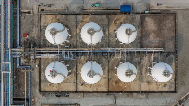 Tank Farm for Storage of Oil, Gas and Petrochemical Products, Aerial ...