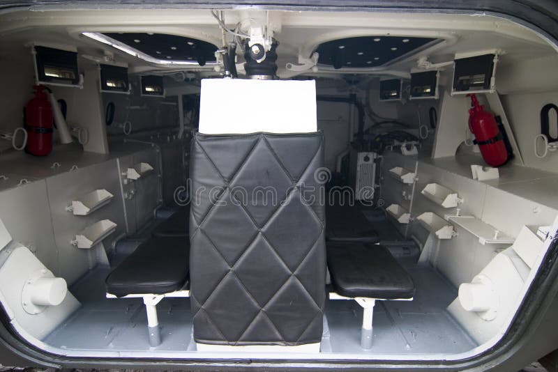 Tank interior stock image. Image of warfare, seats, hatches 3774655