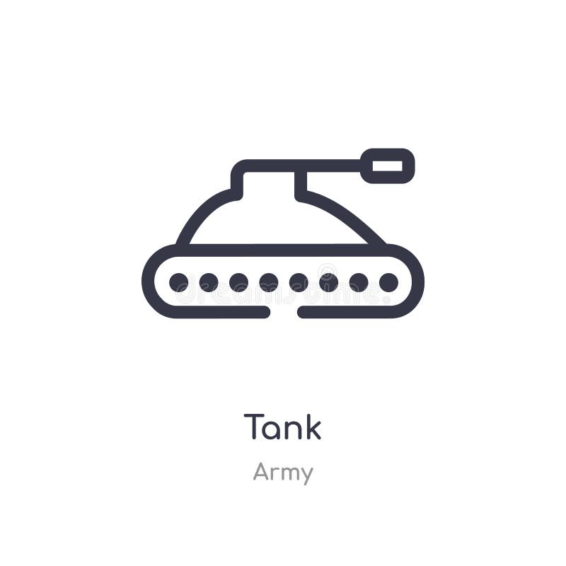Tank Outline Icon. Isolated Line Vector Illustration from Army ...