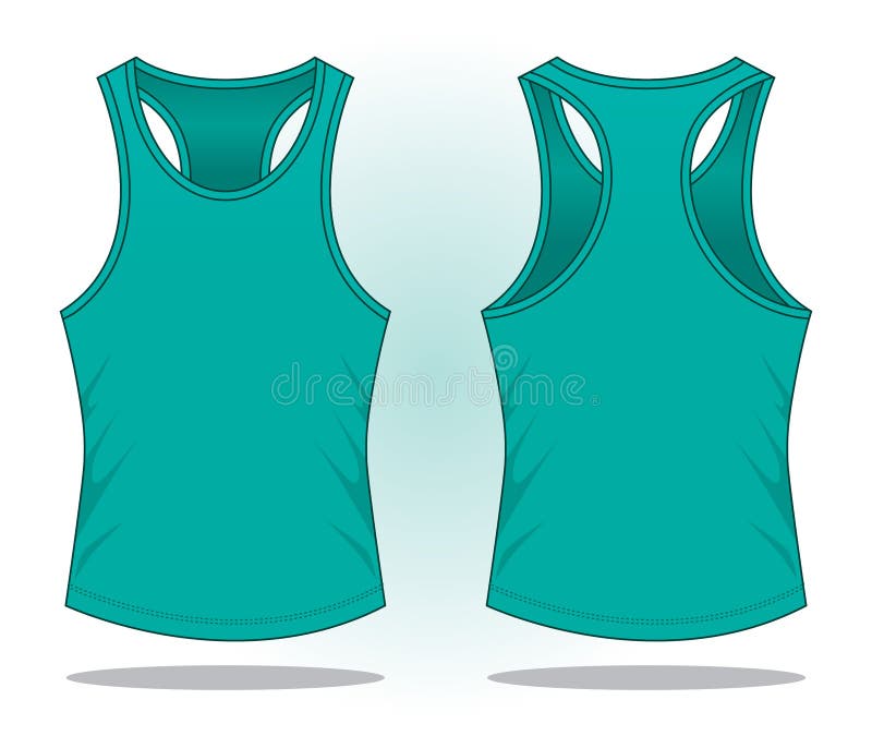 Blank Turquoise Tank Top Running Shirt for Template Stock
