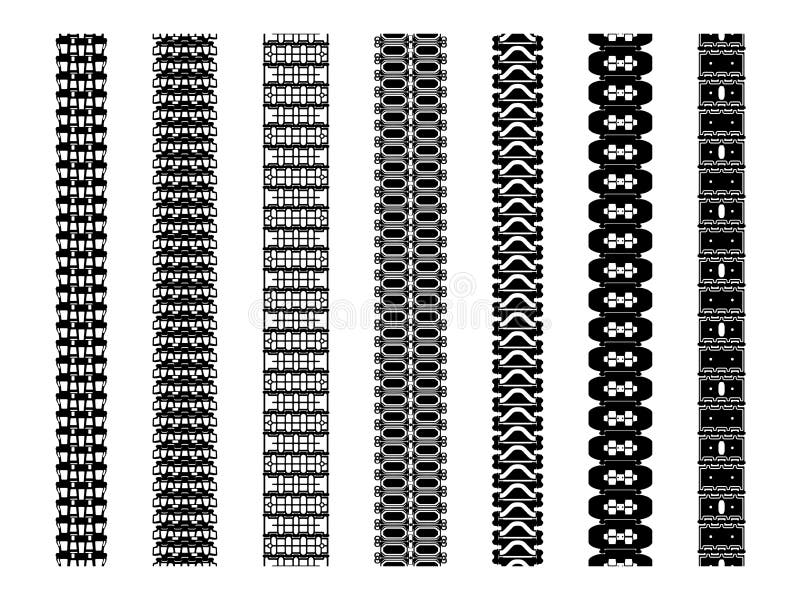 Set of tank track treads brushes