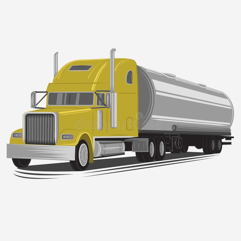 Tank Truck Vector Illustration. Modern Tanker Isolated Vector Stock