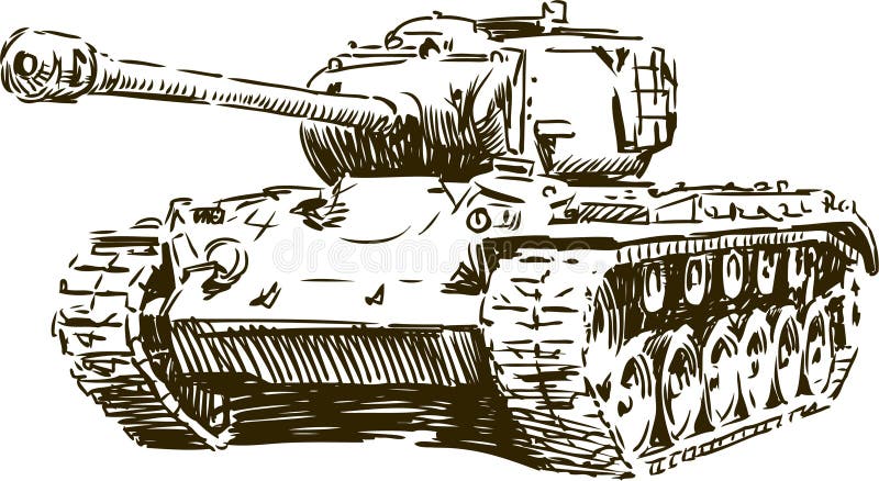 Vektor bild aus skizzieren aus alt Panzer.