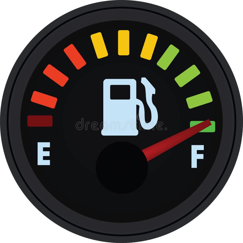 Fuel gauge, full tank, vector illustration. Fuel gauge, full tank, vector illustration