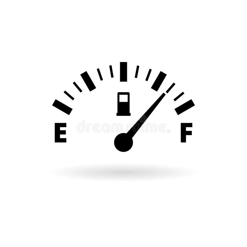 Fuel gauge icon, Full gas tank on white background. Fuel gauge icon, Full gas tank on white background