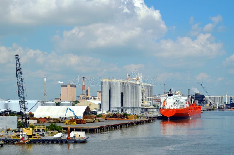 Tanker Ship in the Port of Savannah, Stock Photo Image of
