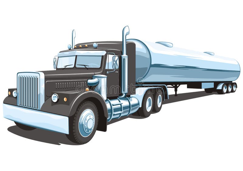 Oil Tanker Truck. Isolated 3D Image Stock Illustration Illustration