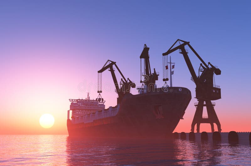 The cargo ship royalty free illustration