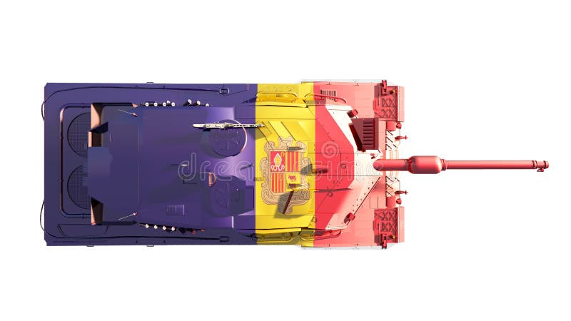 Tanks painted with flag stock illustration