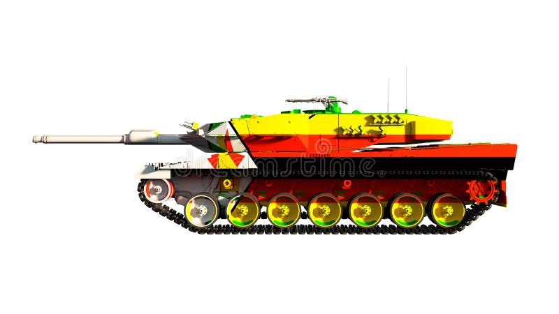 Tanks painted with flag stock illustration