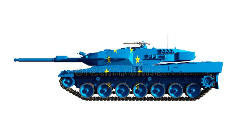 Tanks painted with flag stock illustration