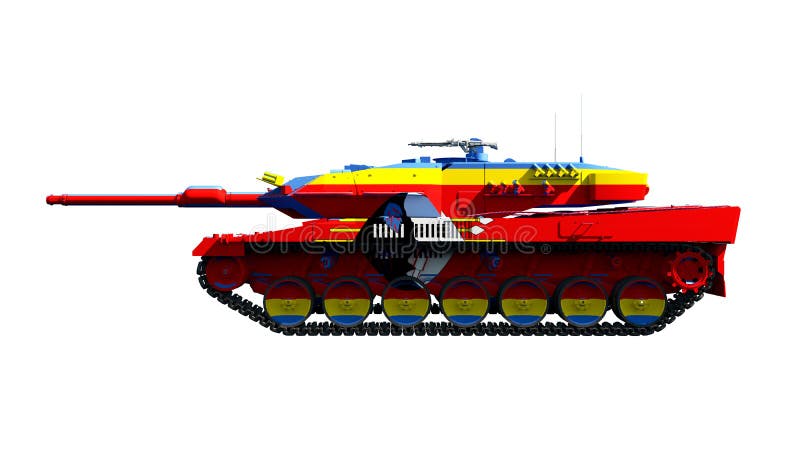 Tanks painted with flag stock illustration