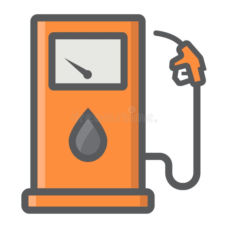 Gas station filled outline icon, petrol and fuel, pump sign vector graphics, a colorful line pattern on a white background, eps 10. Gas station filled outline icon, petrol and fuel, pump sign vector graphics, a colorful line pattern on a white background, eps 10.