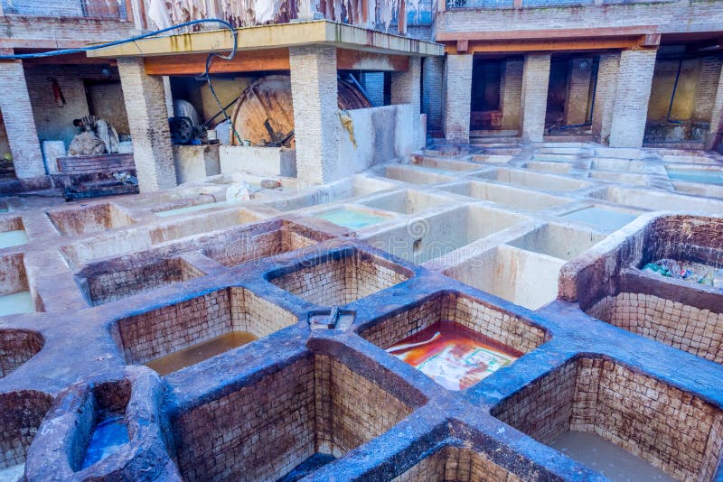 Tannery pools, Fez royalty free stock photography Tannery pools, Fez royalty free stock photography