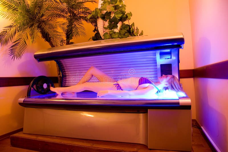 Tanning bed. 