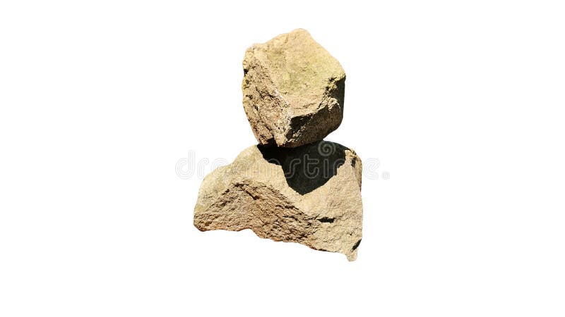 Natural grey stone with rough texture, isolated on plain white background, raw and earthy appearance. vector illustration