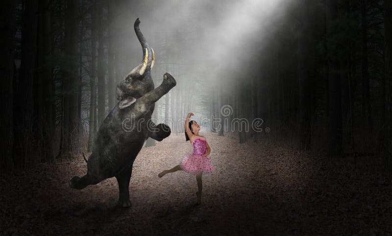 Tanzen-Elefant, Ballerina-Tänzer, Mädchen, Natur
