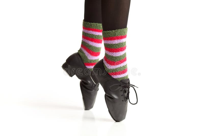 Tap Dancers Feet en Pointe stock image