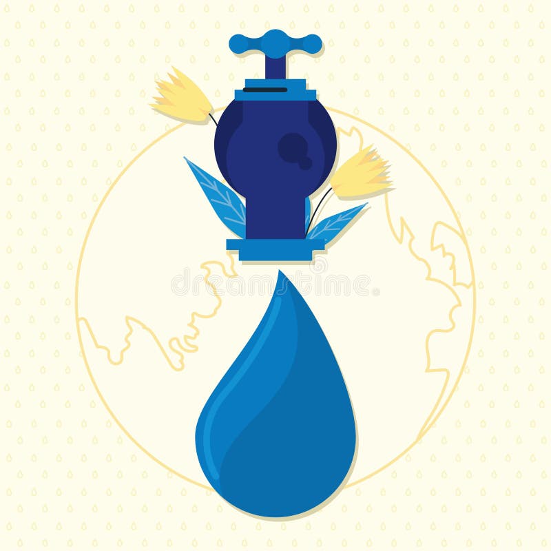 Tap with water drop stock vector. Illustration of fresh 265526097