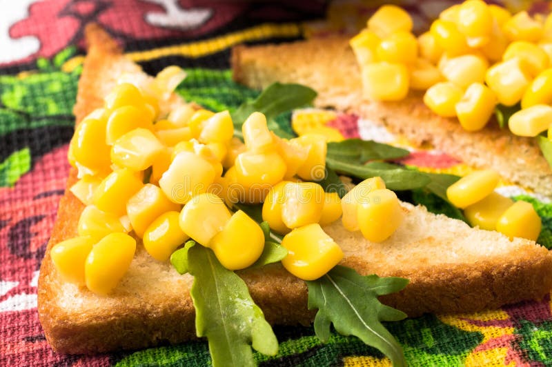 Tapas with sweet corn stock image. Image of snack, sweetcorn 51816057