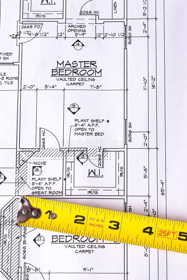 Tape Measure on Blueprints