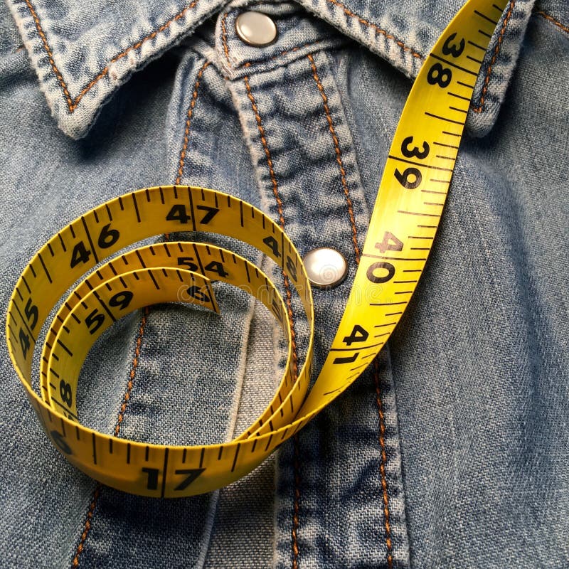 Tape measure and denim shirt.