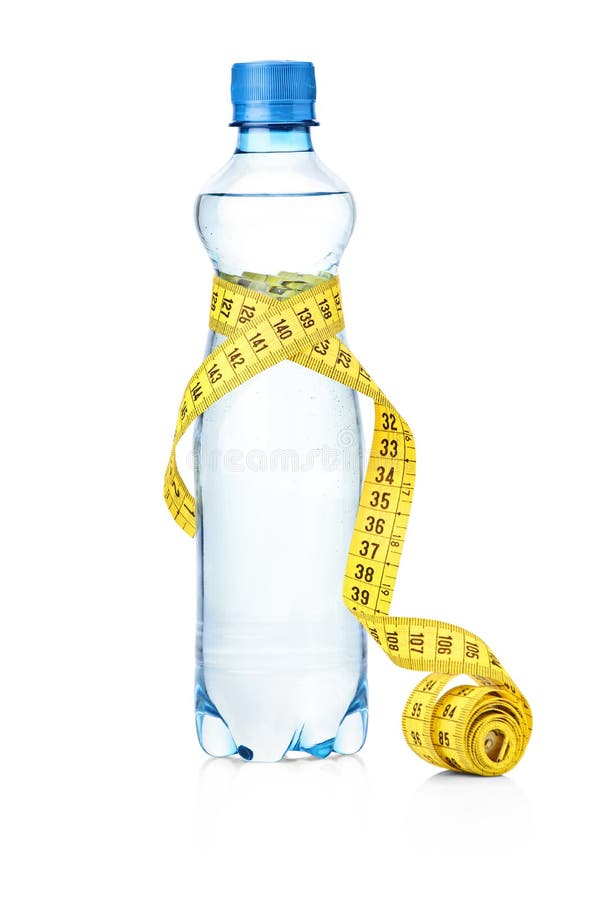 A Tape Measure and a Water Bottle Stock Photo - Image of lifestyle