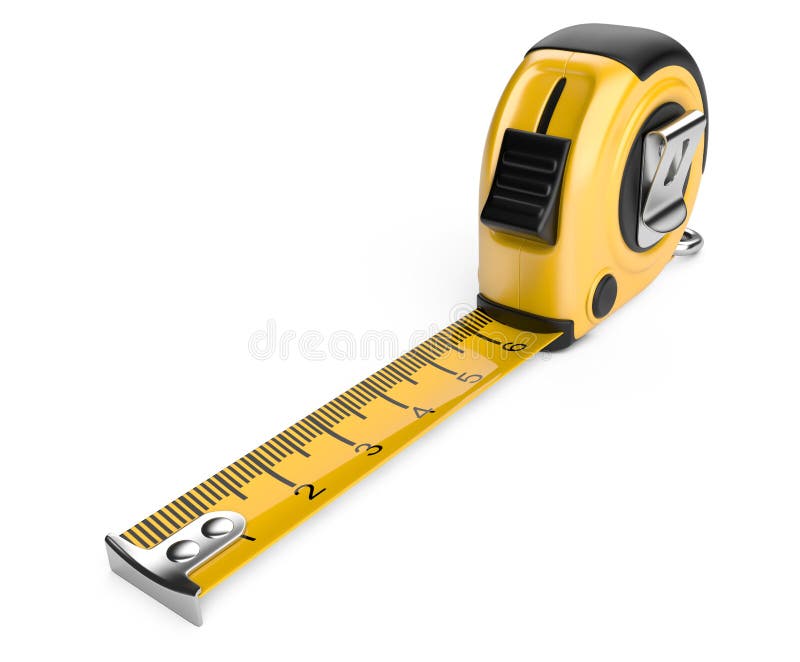 Tape measure on white background