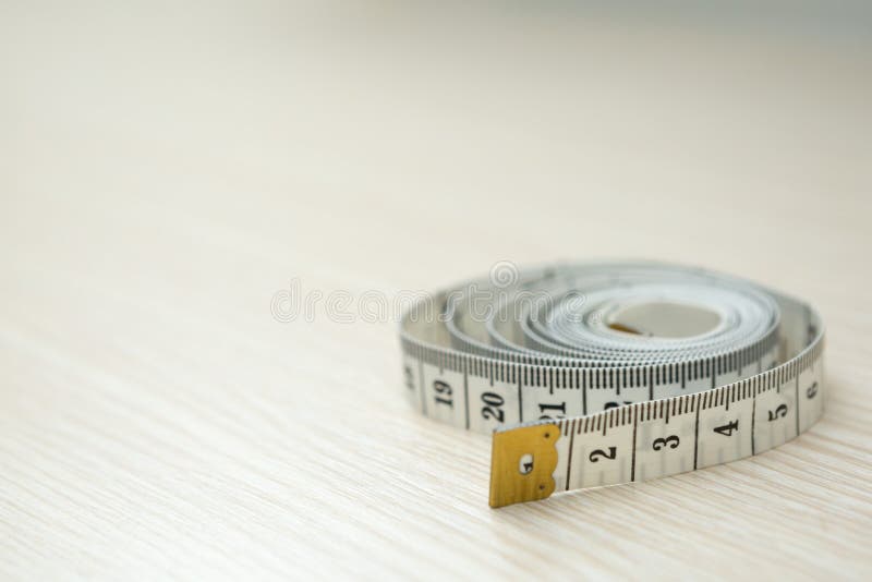 Tape Measure on Wood Background and Copy Space Stock Image Image of