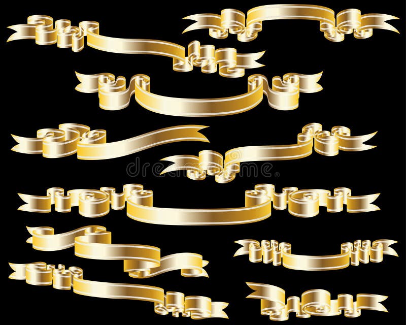 Tapes set. Set of different vector ribbons for design use royalty free illustration Tapes set. Set of different vector ribbons for design use royalty free illustration