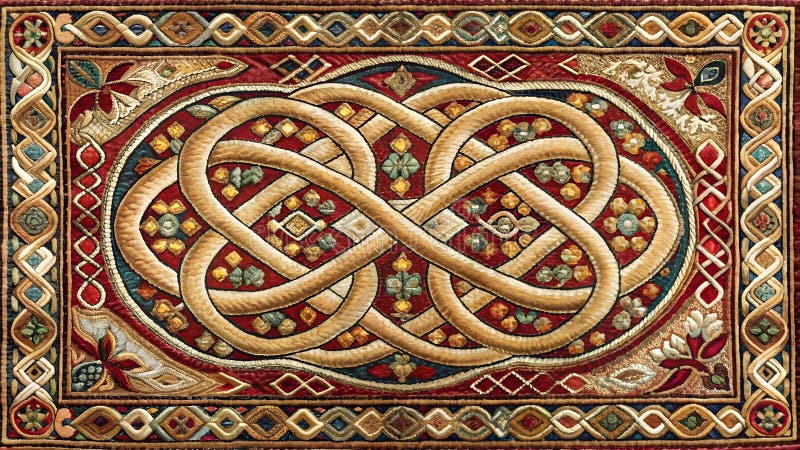 A Tapestry of Love A Symbolic Representation of Marriage stock illustration.