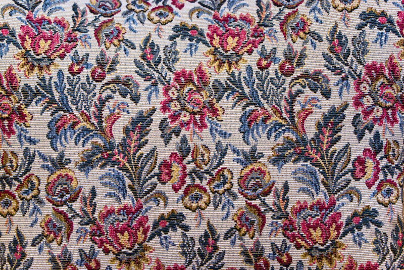 Tapestry textile pattern with floral ornament royalty free stock images