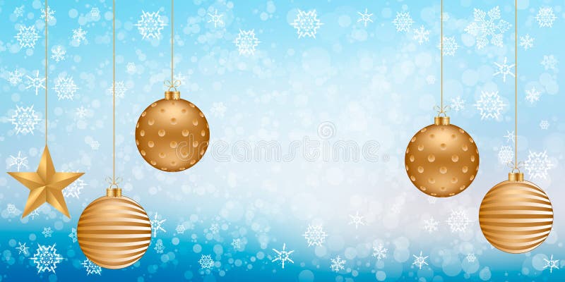 Tapet abstract de iarnă albastru deschis cu bile de xmas stock illustration