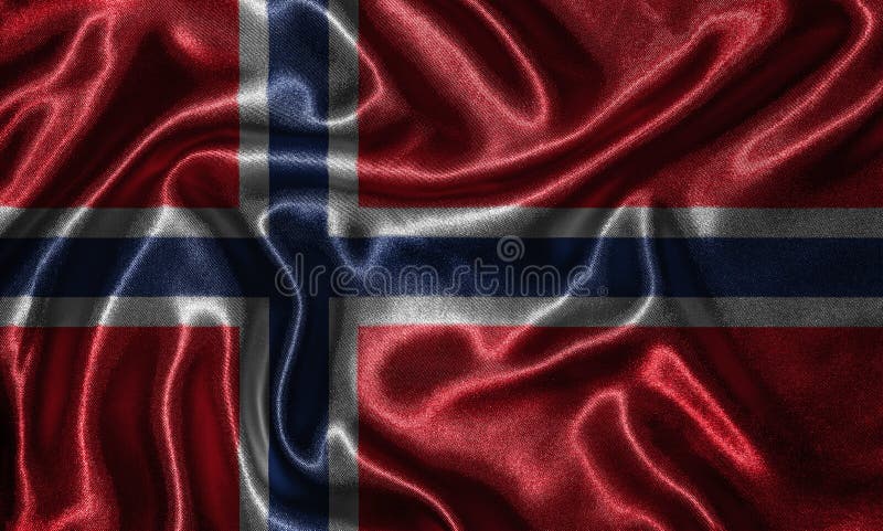 Tapet av den Norge flaggan och den vinkande flaggan vid tyg arkivfoton Tapet av den Norge flaggan och den vinkande flaggan vid tyg arkivfoton