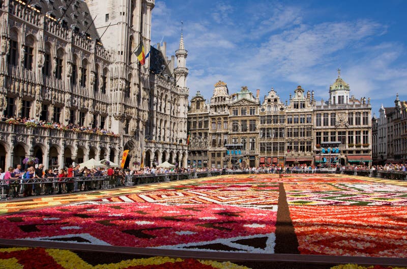 Tapete de flores em Bruxelas imagem de stock royalty free