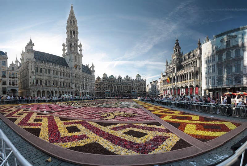 Tapete de flores em Bruxelas, Bélgica imagem de stock