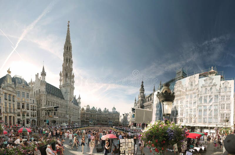 Tapete da flor em Bruxelas, Bélgica imagem de stock royalty free