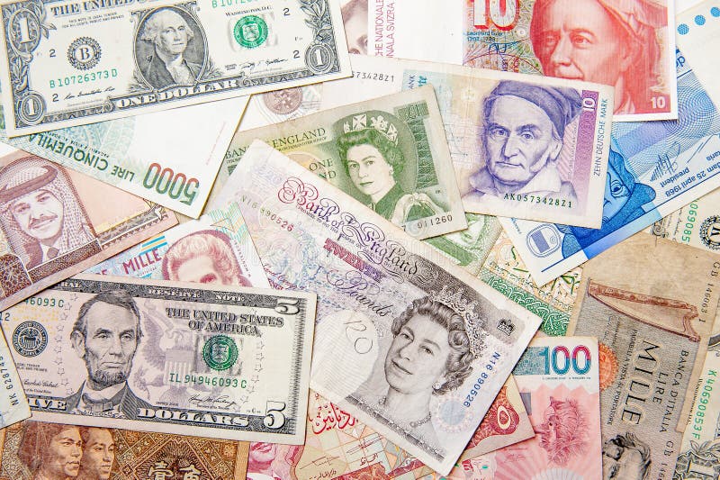 Tapete do dinheiro do mundo imagens de stock Tapete do dinheiro do mundo imagens de stock