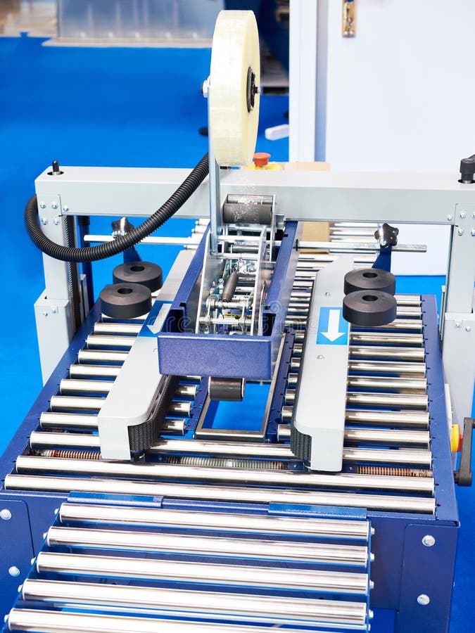 Taping Machine with Fixed Format Stock Photo Image of conveyor