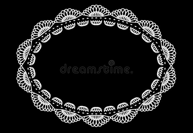 Tapis d'endroit ovale de conception de dentelle de napperon illustration libre de droits Tapis d'endroit ovale de conception de dentelle de napperon illustration libre de droits