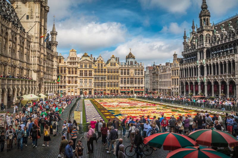 Tapis de fleur dans l'endroit grand Bruxelles Belgique image stock Tapis de fleur dans l'endroit grand Bruxelles Belgique image stock