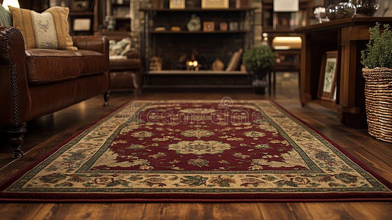 Tapis du salon rustique design élégant illustration libre de droits